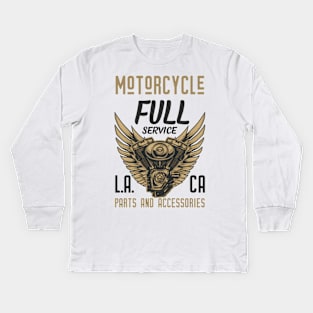 Full Service Motorcycle Kids Long Sleeve T-Shirt